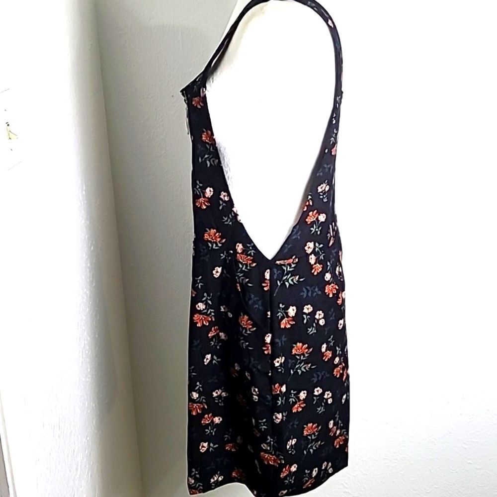 Shein Pinafore Dress, Black with Orange Floral, Zipper down front,Size XL, NWOT - Picture 5 of 10